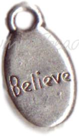 00091 Bedel Believe Antiek zilver (nikkel vrij) 6 stuks