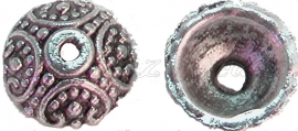 00554 Kralenkap free Antiek zilver (Nikkel vrij) 4mmx10mm 9 stuks