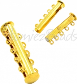 03818 Magnetische Schiebeverschluss 5-rings Goldfarbe 30mmx10mm 1 stück