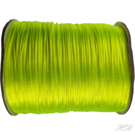 N-1022 Nylondraad (lijkt op satijnkoord) Yellow green 1mm ±14 meter