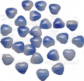 02816 Tsjechische glaskraal Blauw-wit 9mmx3mm 25 stuks