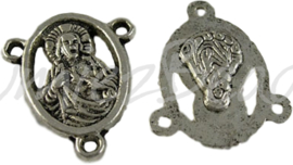 03289 Tussenstuk religieus Antiek zilver (nikkelvrij) 18mmx15mmx2,5mm; gat 1,5mm 7 stuks