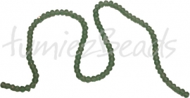 01420 Glaskraal imitatie swarovski faceted Abacus streng (±20cm) Groen 4mmx6mm 1 streng