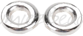 02811 Gesloten ring Antiek zilver (Nikkelvrij) 10mmx2mm; gat 6mm 10 stuks