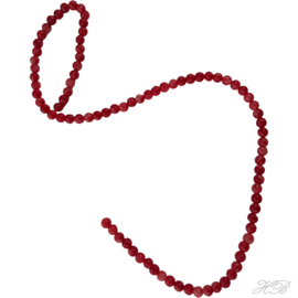 05112 Natuursteen streng (±30cm) Gemstone Rood 4mm; gat 1mm 1 streng