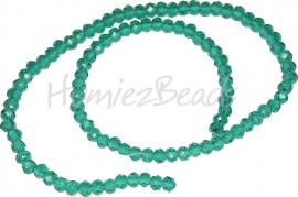 03984 Glaskraal imitatie swarovski faceted Abacus streng ±40cm Emerald 4mmx6mm  1 streng