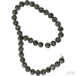 05102 Natuursteen streng (±30cm) Gemstone Grijs/zwart 10mm; gat 1mm 1 streng