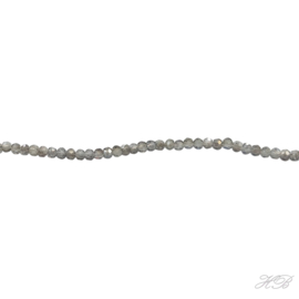 05428 Glaskraal streng (±35cm) rondel (±175pcs) Metallic Daimond 2x2,5mm; gat 0,8mm 1 streng