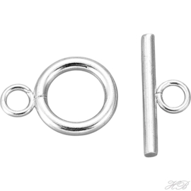 05171 Kapittelslot ring Zilverkleurig (304 stainless steel)  16x12x2mm; bar 18x7mm; gat 3mm 3 stuks
