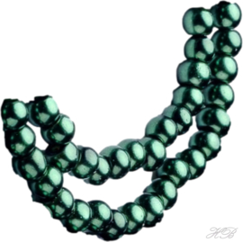 04675 Glasparel Streng (±40cm) Dark green 4mm; gat 0,8mm 1 streng