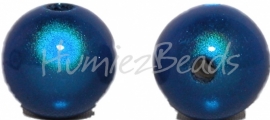 03379 Acryl kraal miracle Donker blauw 12mm; gat 2mm 6 stuks