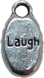 01566 Bedel Laugh Antiek zilver (nikkelvrij) 15mmx8mm 6 stuks