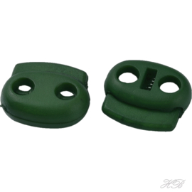 05149 Plastic slotje 2-gaats Donker groen 17,5x19,5x7,5mm; gat 4,5mm 3 stuks