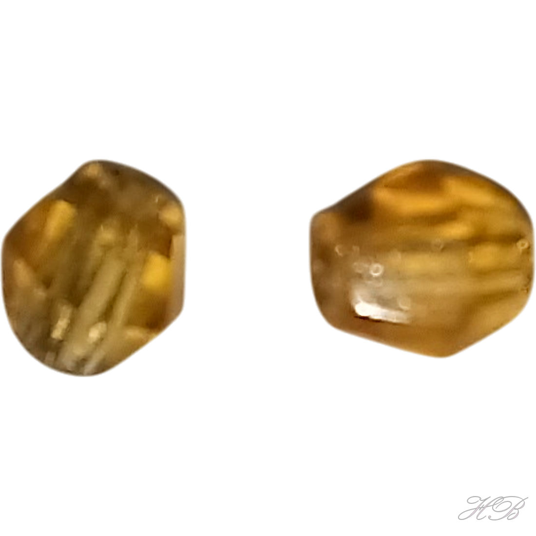 05289 Glaskraal Diabolo (in potje) Geel   4mm; gat 1mm ±60 stuks