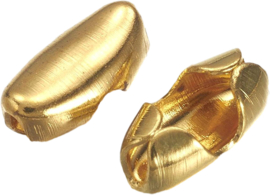01538 Verschluss fúr Kugelkette  Goldfarbe (Nickelfrei) 5mmx2,5mmx2mm; voor 1,5mm ball chain ± 12 Stück