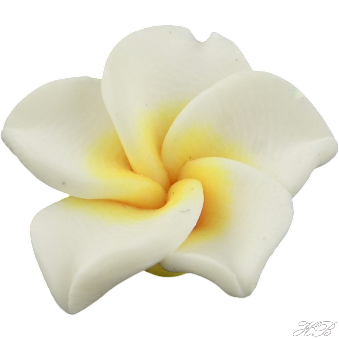 05414 Fimokraal Bloem White   15x8mm; gat 2mm 5 stuks