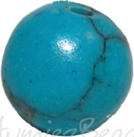 02875 natuursteen Turquoise (Howliet) Turquoise 6mm 15 stuks