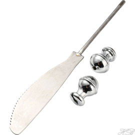 Bestek-0002 Bestek Mes Metaalkleurig 201 stainless steel 167x18x15mm; pin 3mm 1 stuks