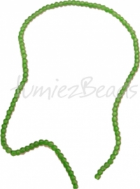 03581 Glaskraal streng (±40cm) frosted Groen 4mm 1 streng