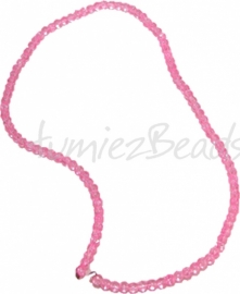 03558 Glasperle strang (±40cm) crackle Pink 4mm 1 strang