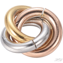 04977 Bedel / tussenstuk ringetjes (304 stainless steel) Multi-color 13,5x12x4,5mm; gat 6mm 1 Stuks