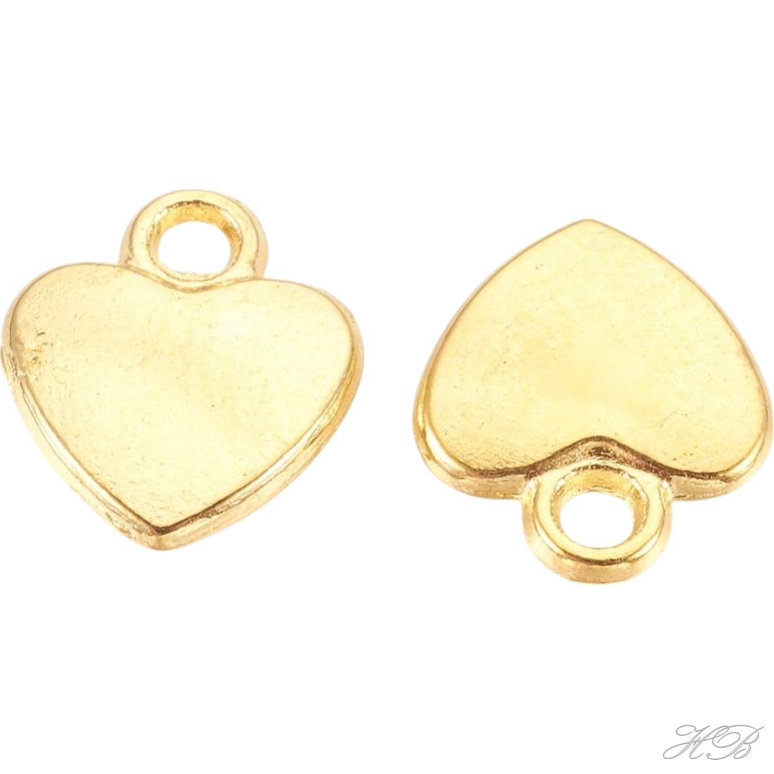 03700 Bedel Hart Goudkleurig (Nikkelvrij)   12x10x2,5mm; gat 2mm 5 stuks