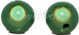 03380 Acryl kraal miracle Groen 12mm; gat 2mm 6 stuks