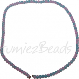 03452 Glasperle strang ±40cm Jelly Blau-pink 4mm 1 strang