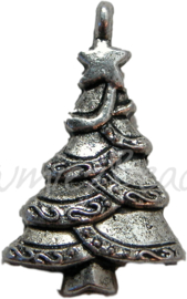 01356 Kerstbedel kerstboom 3 Antiek zilver 3 stuks