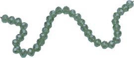 00085 Glaskraal imitatie swarovski faceted Abacus streng ±20cm Groen 7mmx10mm 1 streng