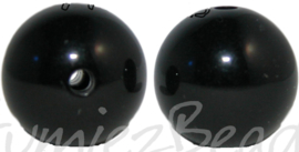 00707 Acryl perle poliert Schwarz Nickelfarbe 18mm 6 stück