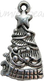 01749 Anhänger christmas tree Antiksilber (nickelfrei) 25mmx13mm