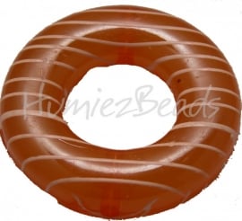 01833 Kralenframe donut Oranje 39mmx9mm; binnenring 17mm 3 stuks