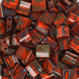 MT-05020 Miyuki Tila opaque picasso orange (TL-4520) 5x5mm ±3 gram