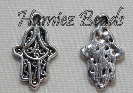 02868 Bedel hand henna Antiek zilver (Nikkelvrij) 10mmx17mm 11 stuks