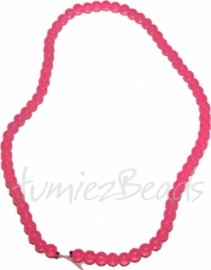 03505 Glasperle strang (±40cm) imitation jade Pink 6mm 1 strang