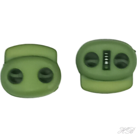 05145 Plastic slotje 2-gaats Groen 17,5x19,5x7,5mm; gat 4,5mm 3 stuks