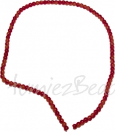 03454 Glaskraal streng ±40cm Jelly Rood-geel 4mm 1 streng