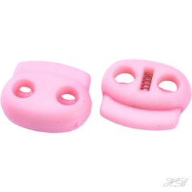 05141 Plastic slotje 2-gaats Roze 17,5x19,5x7,5mm; gat 4,5mm 3 stuks