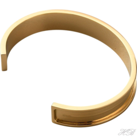 02768 Armband Bangle cuff Goudkleurig (304 stainless steel)  doorsnee 70mm; inner 8mm 1 stuks