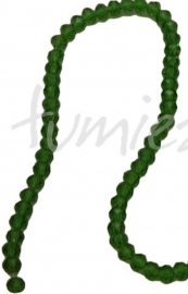 02599 Glaskraal imitatie swarovski faceted Abacus streng (±40cm) groen 4mmx6mm 1 streng