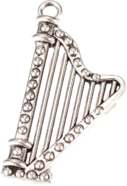 04444 Bedel Harp Antiek zilver (Nikkelvrij) 39mmx20mmx4,5mm; gat 2,5mm 1 stuks