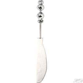 Bestek-0002 Bestek Mes Metaalkleurig 201 stainless steel 167x18x15mm; pin 3mm 1 stuks
