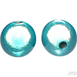 04704 Acryl kraal Miracle Blauw  12mm; gat 1mm 6 stuks
