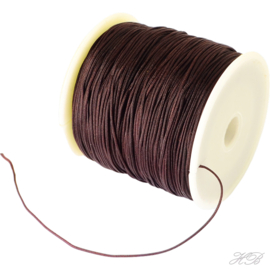 N-0516 Nylondraad (lijkt op satijnkoord) Coconut brown 0,5mm ±14 meter