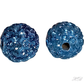 05603 Fimokraal Discobal Light Sapphire  10mm; gat 1,5mm 1 stuks