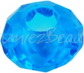 00465 Glasperle imitation swarovski Skyblue 14mmx8mm; loch 5mm 3 stück