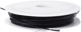 S-3102 Staaldraad /spangdraad Zwart 1mm; ±8 meter 1 rol