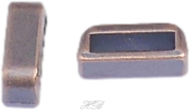 02994 Gleitperle  Kupferfarbe (Nickelfrei) 4x13x5mm; Loch 2,5mm  4 Stück