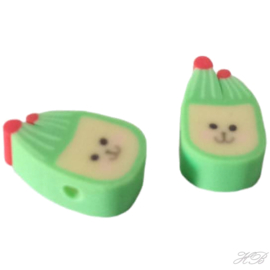 01081 Fimokraal Mix Mixed color 9~14x6~10x4,5mm; gat 1,5mm ±12 stuks